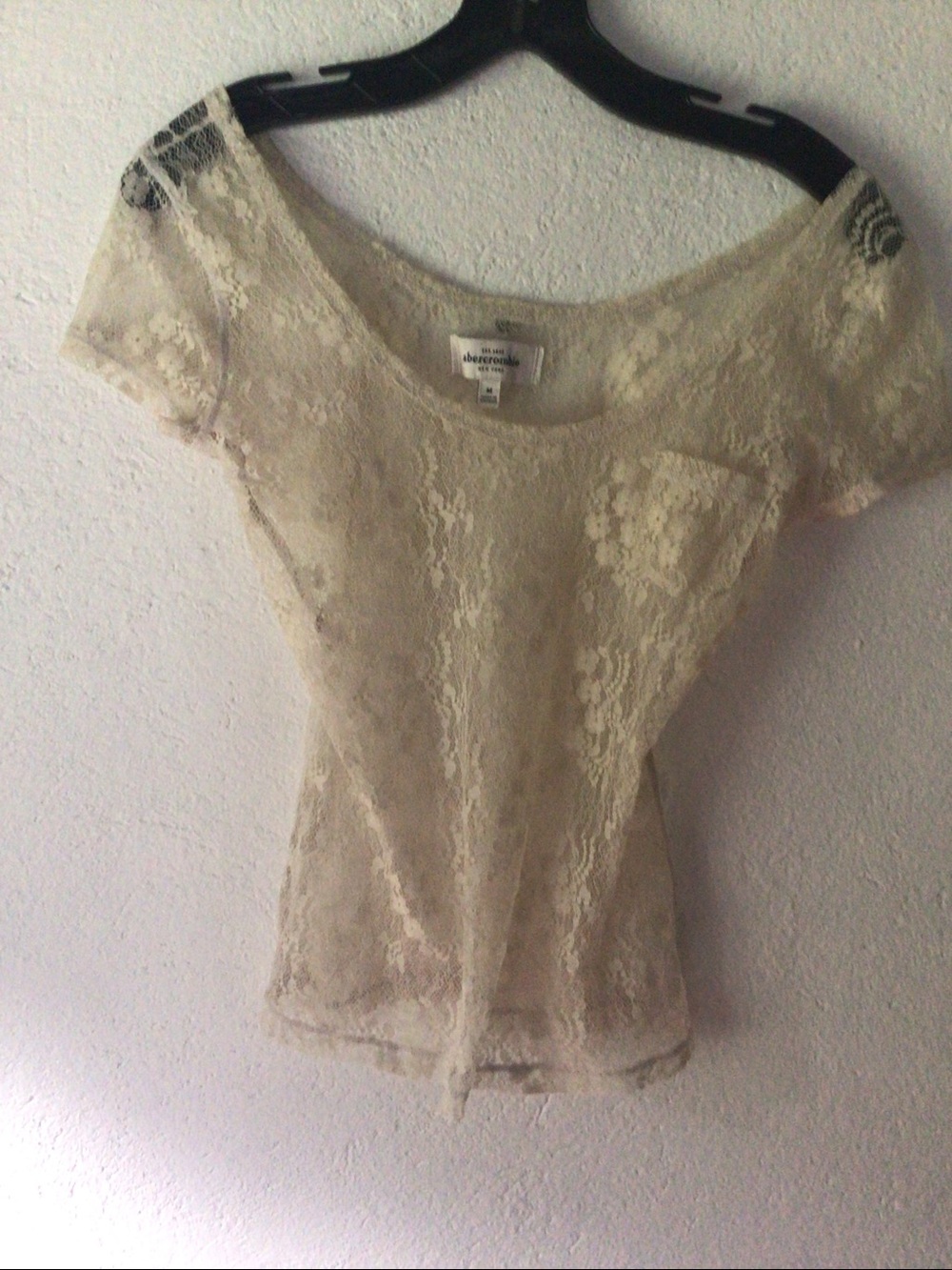 Abercrombie Cream Lace Short Sleeve Tee